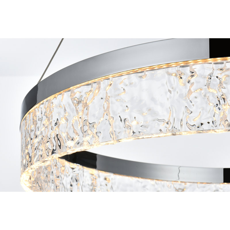 Lustre rond / ovale à DEL Yiannis, Chrome