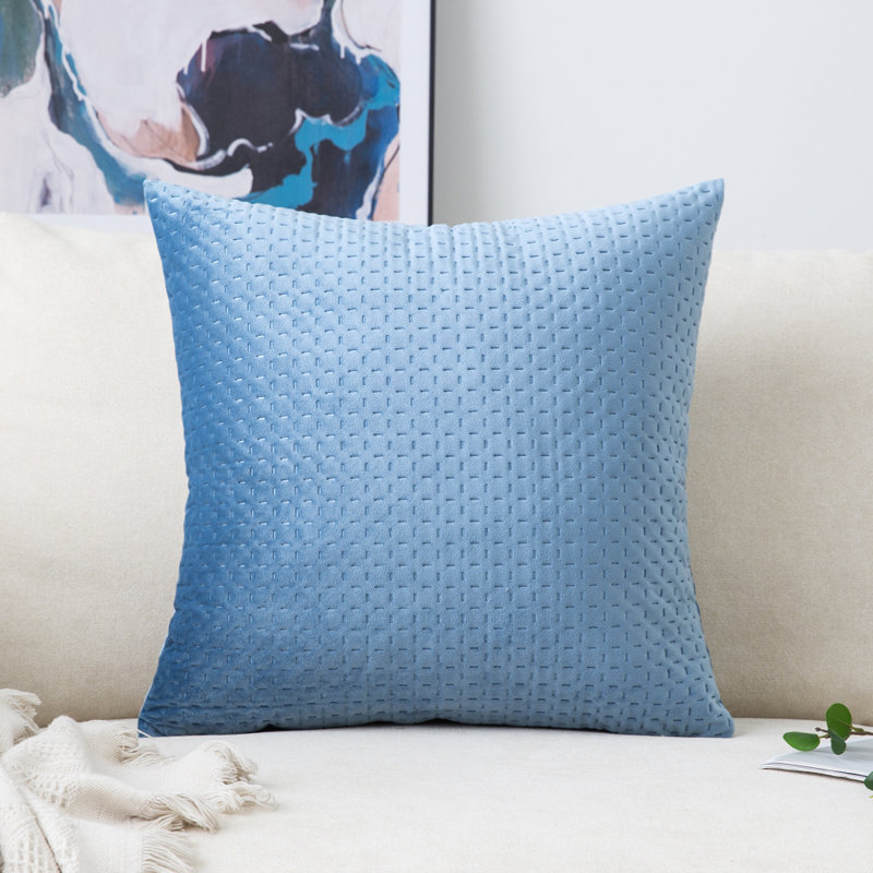 Coussin Ultrasonic square print, Bleu