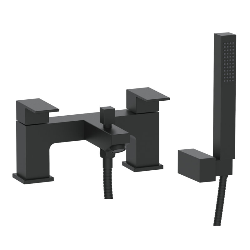 VeeBath Munro Bath Shower Mixer Tap with Kit, Matte Black