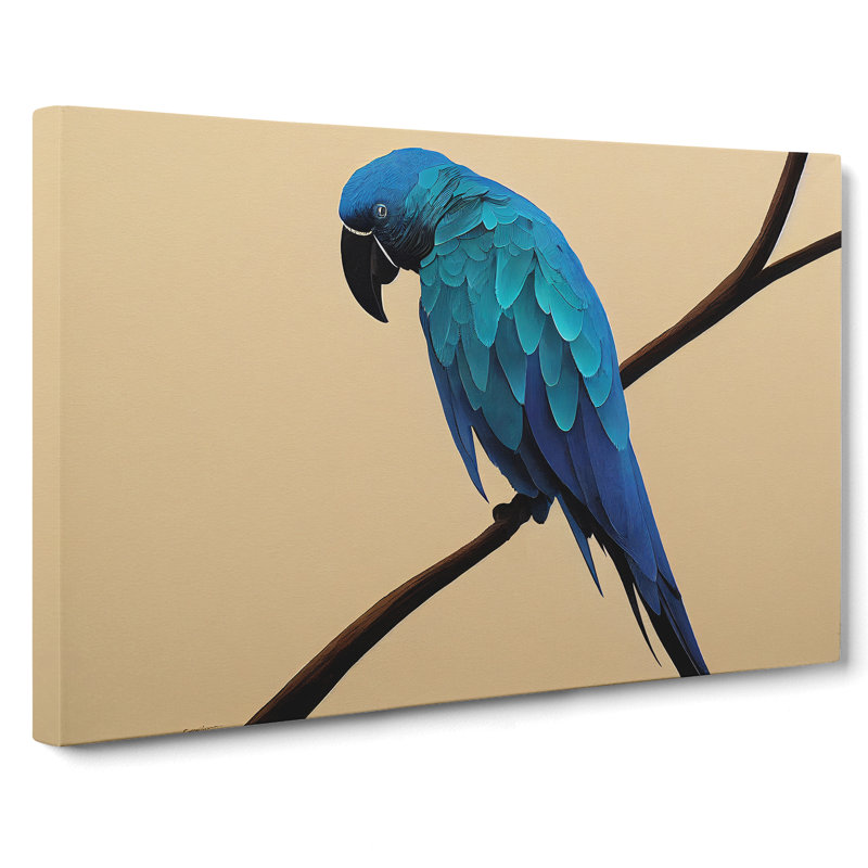 Perched Parrot - Wrapped Canvas, 50cm H x 76cm W x 3cm D