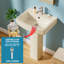 Lavabo sur pied rectangulaire en porcelaine vitrifiée l 22 "x P 17" avec trou de robinet simple et trop-plein-111657494