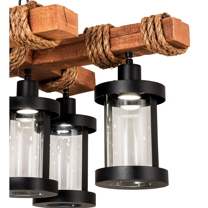 Rustic Lodge 8 - Light LED Chandelier