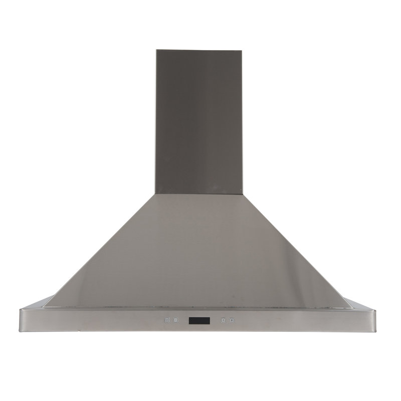Hotte de cuisine murale à conduit 30 po 650 pi ³/min en nickel brossé