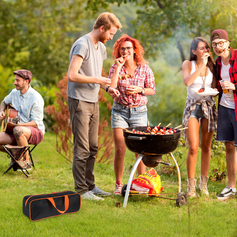 Black and Orange Oxford Cloth Barbecue Tool Storage Bag