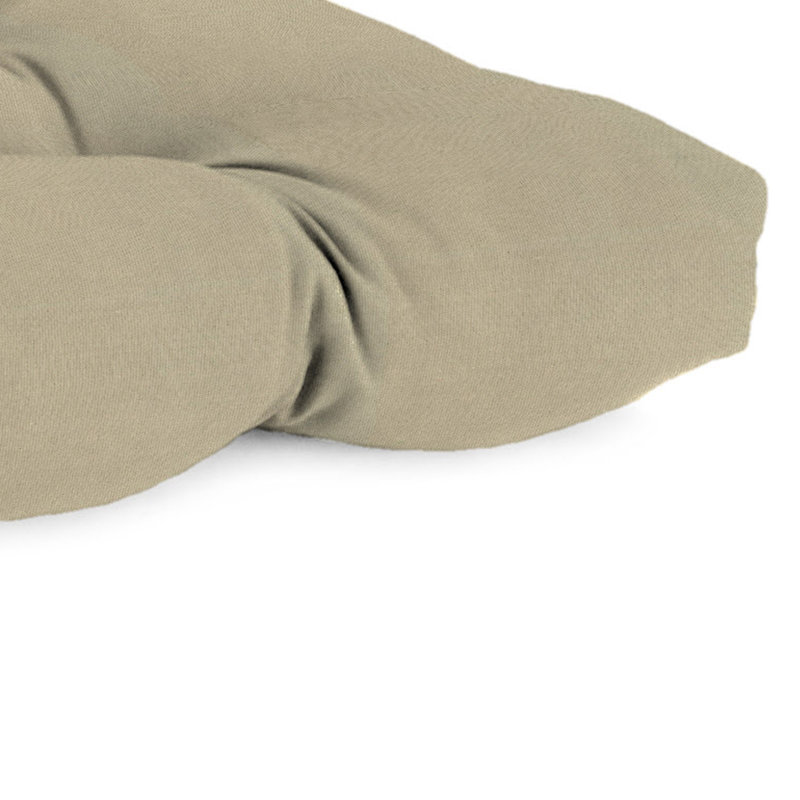 43" x 19" Contoured Outdoor Wicker Bench Cushion, Beige
