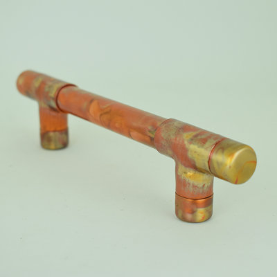 Copper Pull Handle - Marbled / High Polish Mix (T-Shaped)