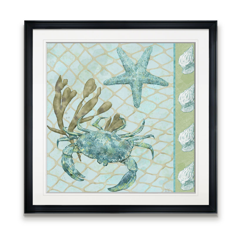 « under sea ii », peinture, H 16 po x l 16 po x P 1,5 po, Cadre noir