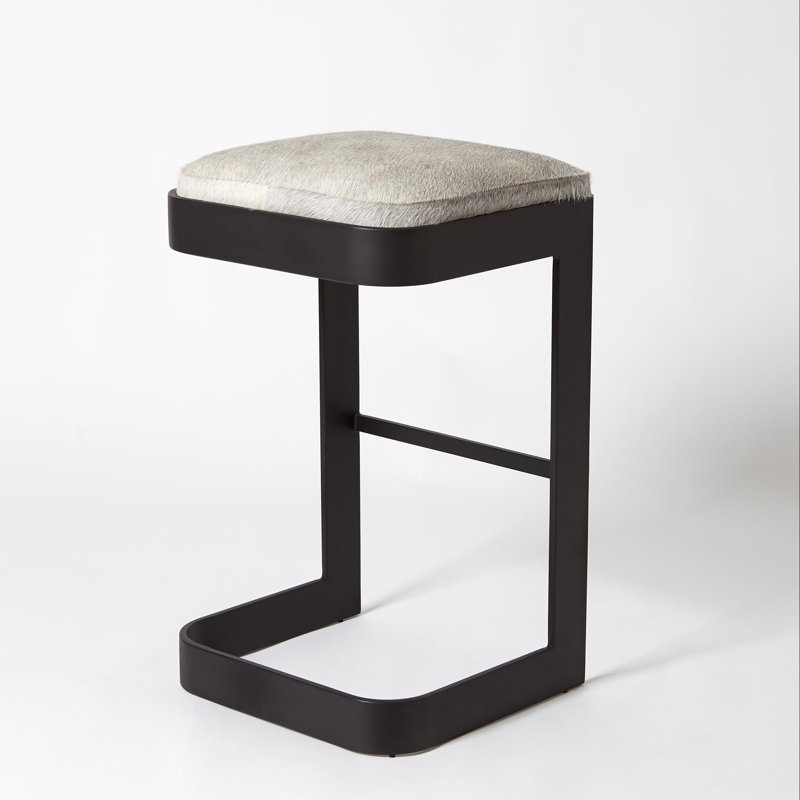 Upholstered Stool with Metal Frame