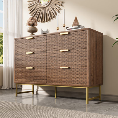 Abria 120cm W 6 - Drawer Chest of Drawers