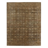 Rug & Kilim’S Modern Classics Rug In Beige And Gold Floral Lattice Design
