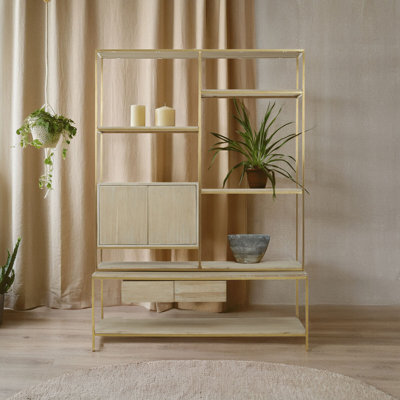 Delao 140 cm W Solid Wood Shelving Unit