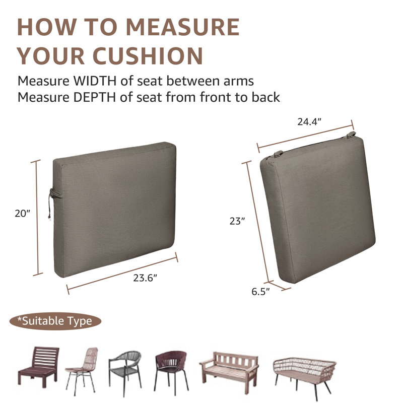 Outdoor 6.5'' Seat / Back Cushion, Shale