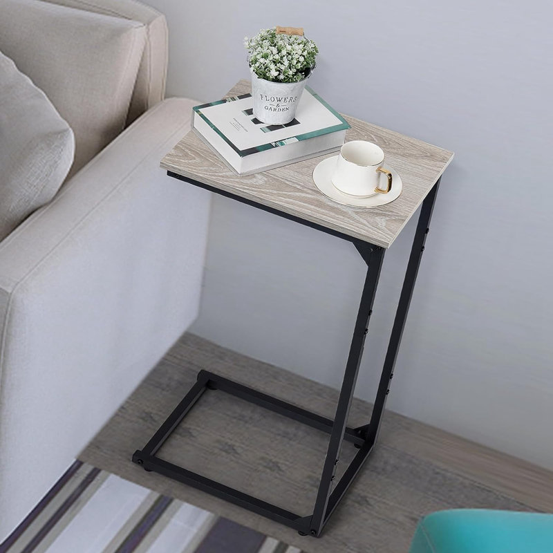 Ensemble de tables de bout Harjo d'une hauteur de 27,5 po, Noir, Grège