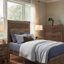 Ensemble de chambre pour très grand lit, finition brune, panneaux, ensemble de 5 pièces avec lit, 2 tables de chevet, commode et commode-127337370-127337373