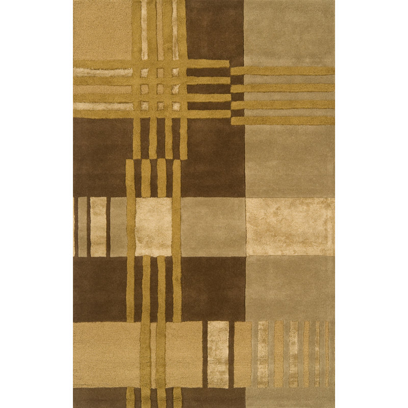 Tapis brun clair en laine Touffeté à la main Loreen, 5 pi x 8 pi