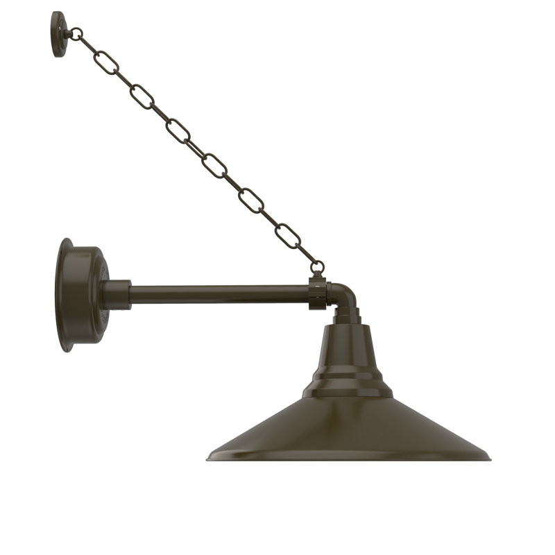 Luminaire de grange d’extérieur à del Albali, H 10,33 po x l 16 po x P 20,63 po, Bronze acajou