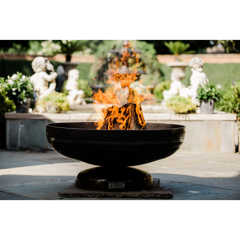 Harrogate Round Steel Wood Burning Fire Pit, 15.5" H x 36" W x 36" D