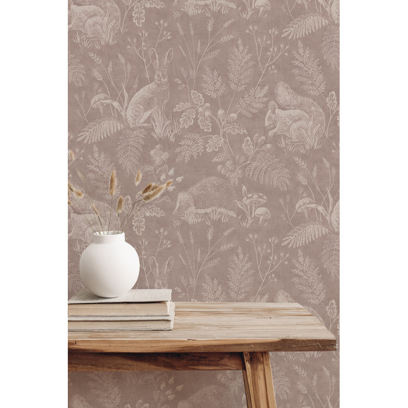 Papier peint Woodland Toile, Rose
