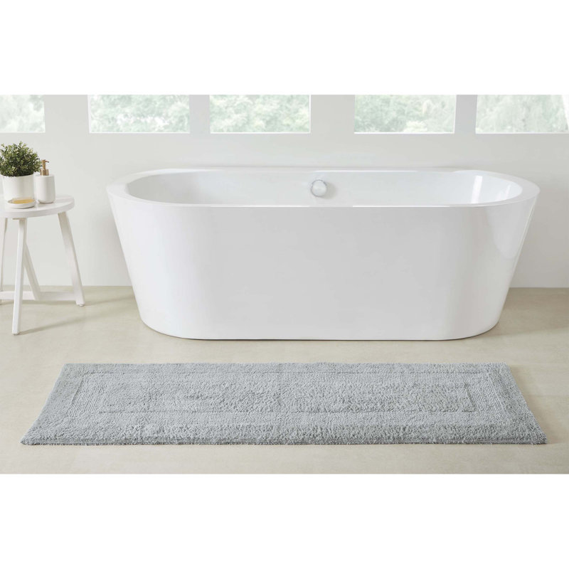 Baignoire en coton filé à anneaux Jessica Ebern Designs Home Jessica, Gris gratte-ciel, Simple - L 24 po x l 60 po