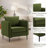 Accent Chair for Living Room, Velvet Comfy Single Sofa Chair Mid-Century Modern Armchair with 1 Pillow and Metal Legs for Bedroom Office Reading-1290054617