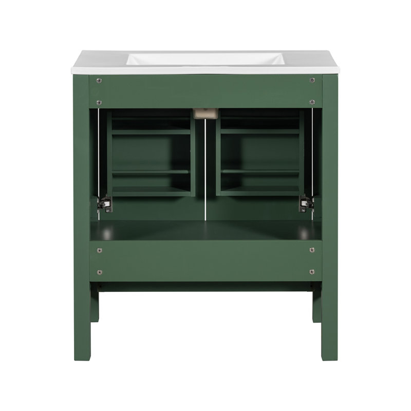 Ensemble de meuble-lavabo double 60 ", Vert