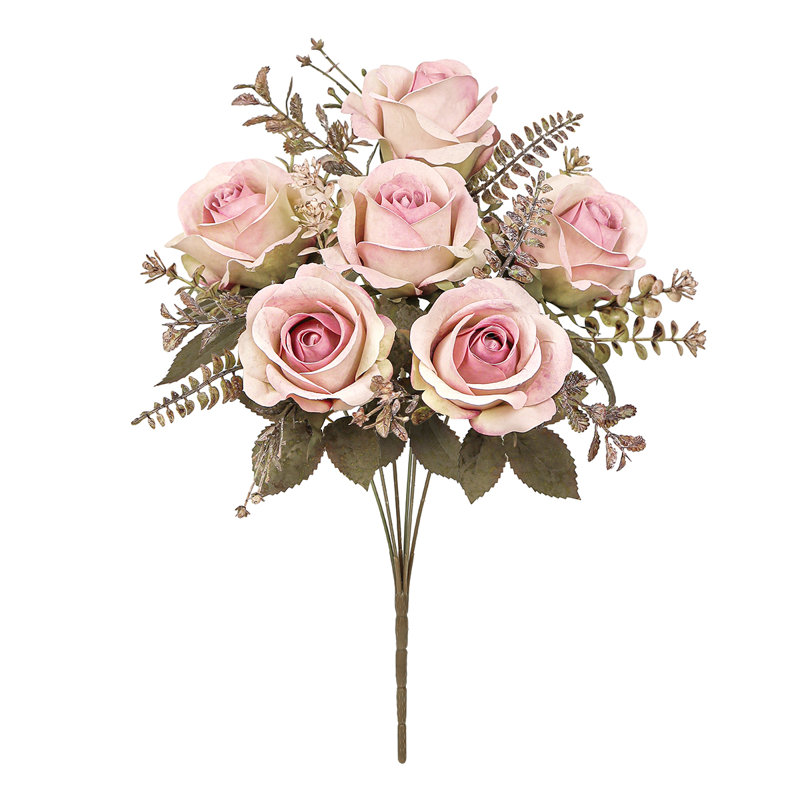 Bouquet de roses artificielles, Rose poudreux