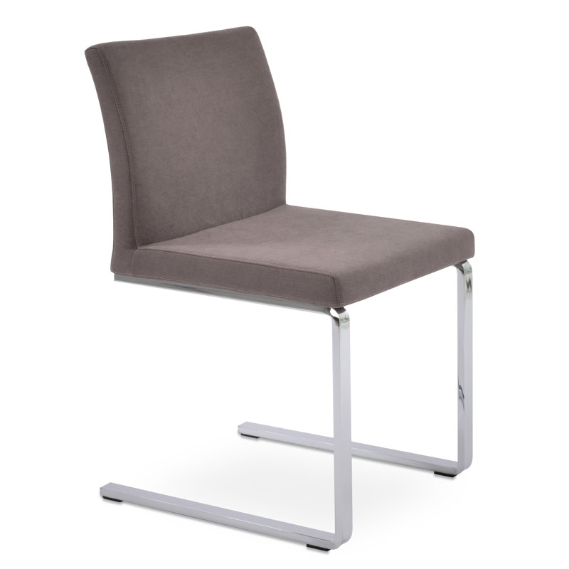 Aria Flat Side Chair, Mocha Wool