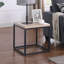 Table de bout avec table de bout, table de chevet carrée en bois et métal, petite table de bout avec rangement, pour la chambre à coucher du salon, chêne naturel