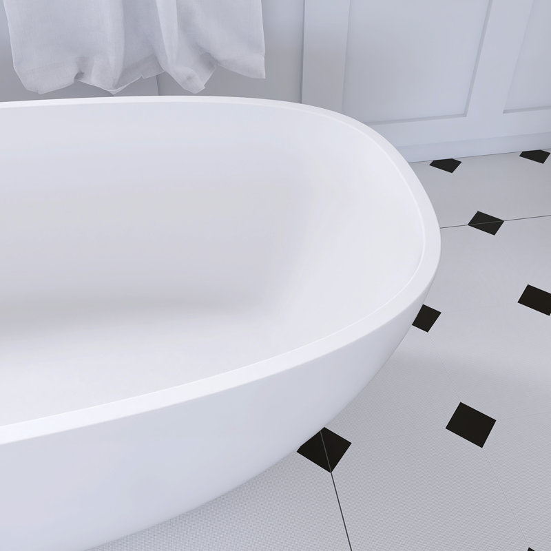 Freestanding Solid Surface Soaking Bathtub