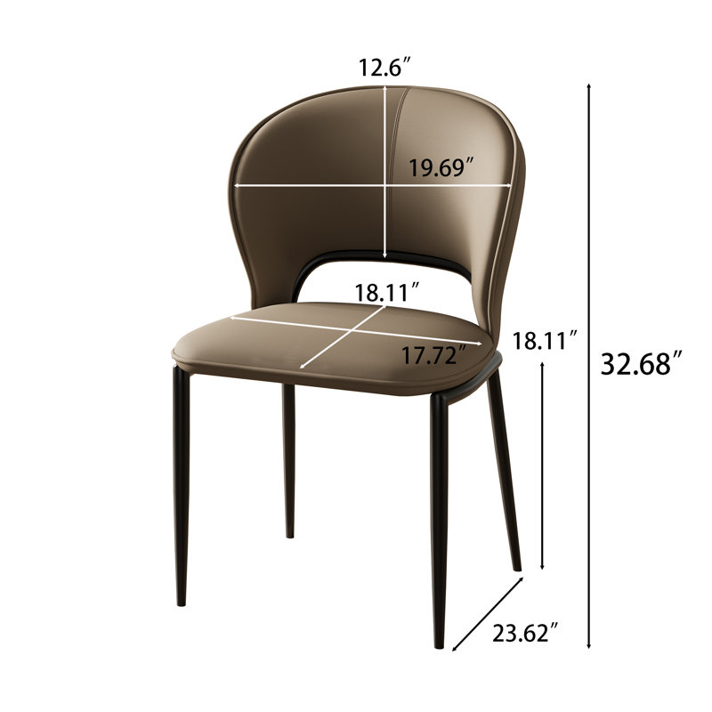 Modern Dining Table Chairs, Faux Leather,Not Assembled Need, Gray, 4