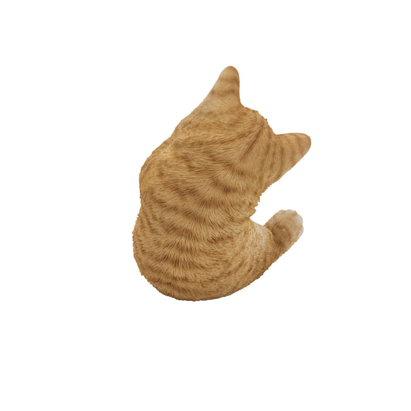 Adorable Orange Tabby Kitten Playing with Tail Garden Statue