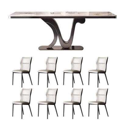 Rectangular new simple dining table and chair