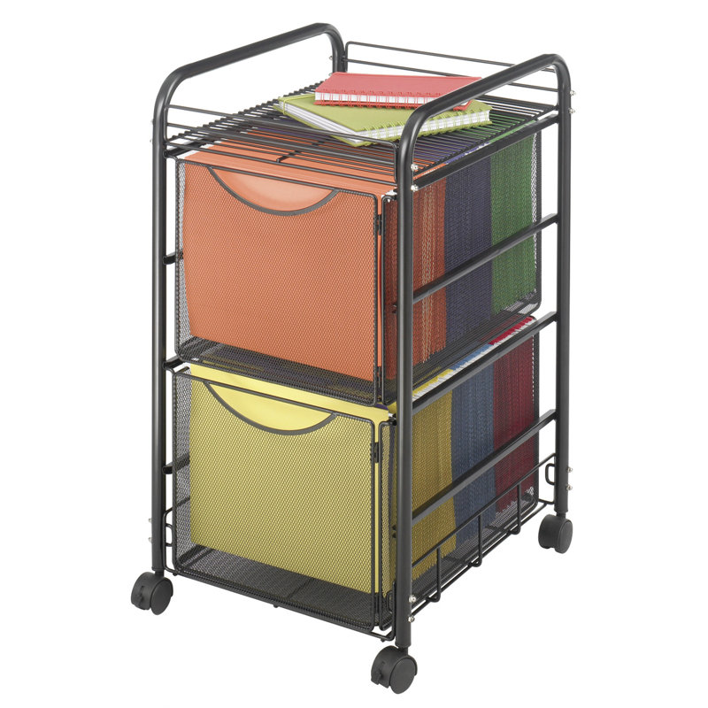 Onyx Mesh Mobile Double File Cart