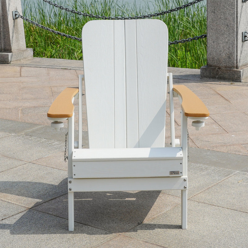 Chaise Adirondack d'extérieur Lois Wood, Blanc