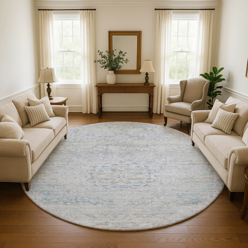 Premium Machine Washable Marasco AMF1636 Global Rug, Round 8'