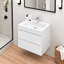 Meuble-lavabo suspendu moderne en bois naturel de 24 pouces avec lavabo blanc intégré et 2 tiroirs de rangement, fixé au mur et entièrement assemblé-1268244654-1268244655