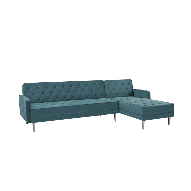 Dorothea Reversible Sleeper Corner Sofa, Teal