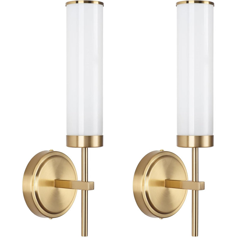 Modern Hardwired Wall Sconces Set Of Two With Glass Shade, 60W E26 Bulb Compatible For Indoor Living Room, Bedroom, Corridor, And Stairs