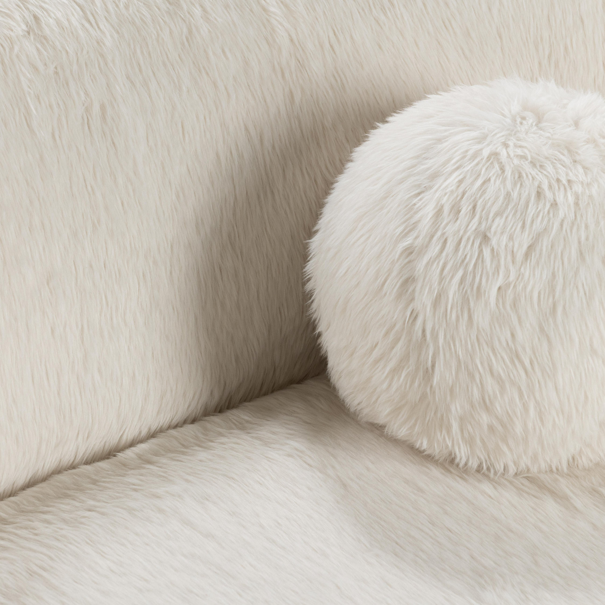 Octavia 2 - Piece Upholstered Curved Sectional, Vanilla Plush 
