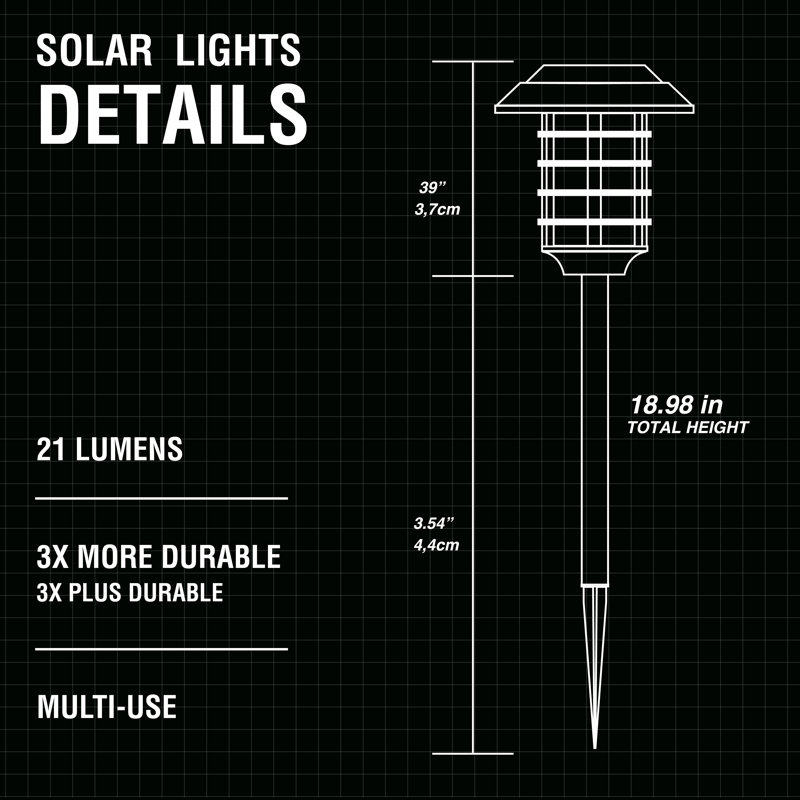 Bell+Howell Colour Changing Solar Powered Pathway Lights With Remote Control, Wireless Auto On/off