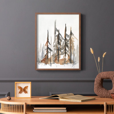 Rustic Evergreens I Framed Print - Solid Wood