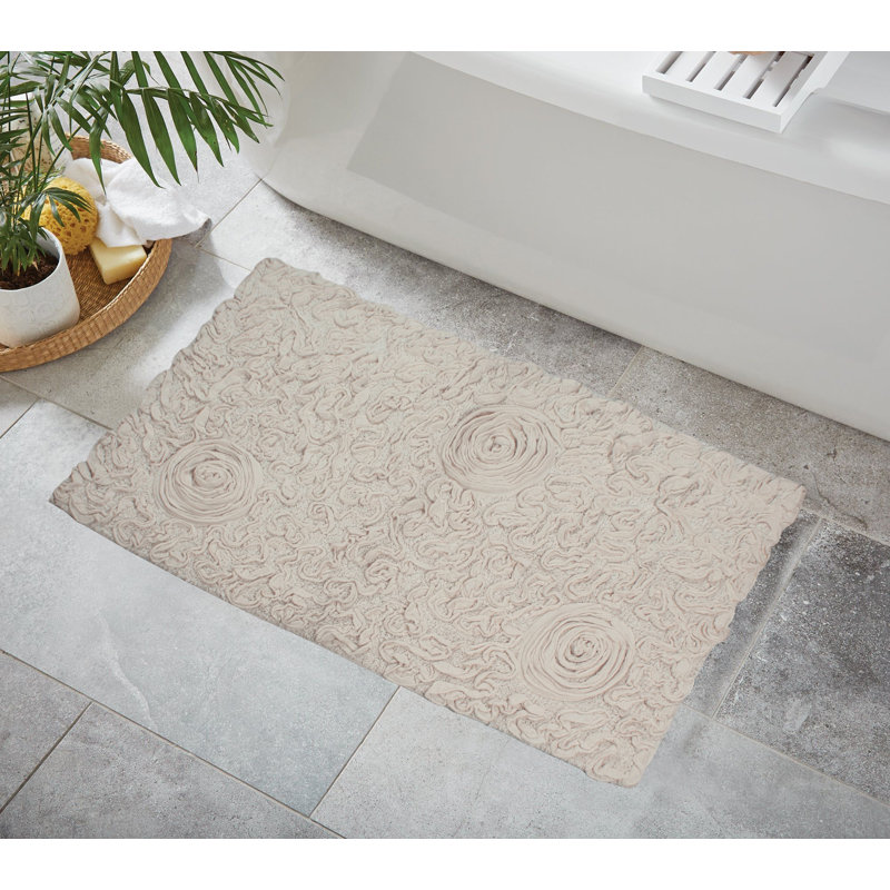 Skak Cotton Bath Rug, Ivory, 24" W x 40" L
