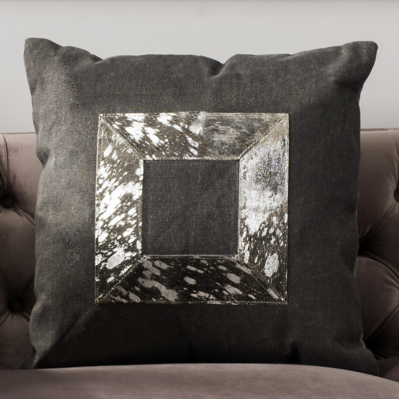 Plaid Cowhide Throw Pillow