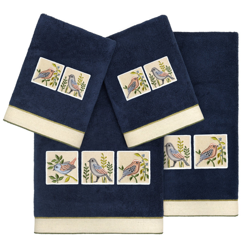 Ensemble de serviettes 4 pièces en coton turc, Blanc