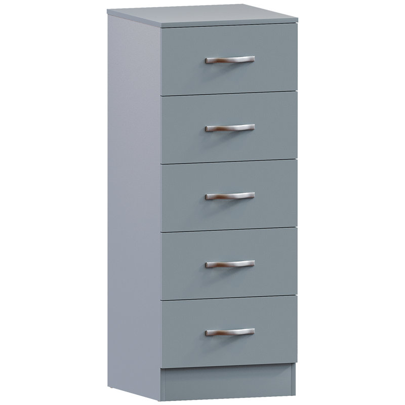 Maybery 34.5cm W 5 - Drawer Chest of Drawers, Grey