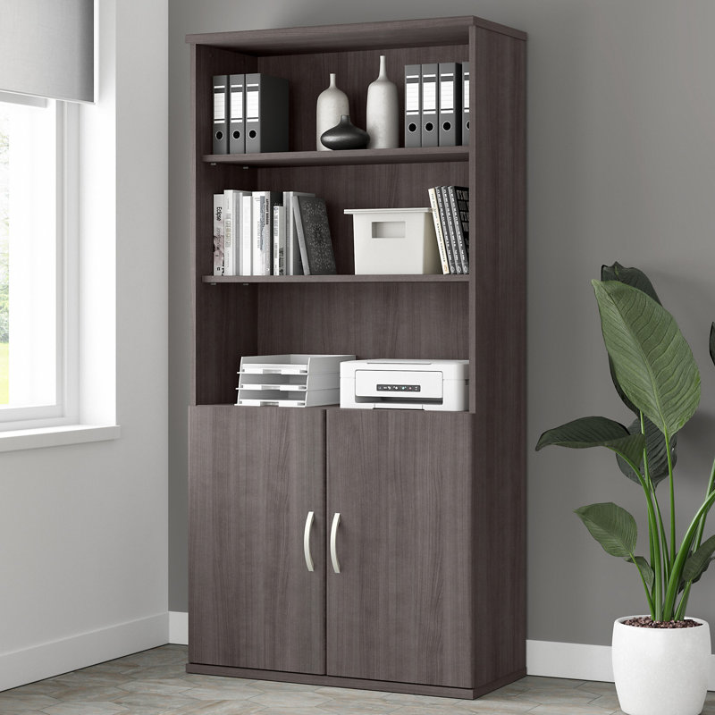Studio A Storage Bookcase, Storm Gray