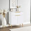 Console blanche avec tiroir de rangement, table d'entrée avec armoire