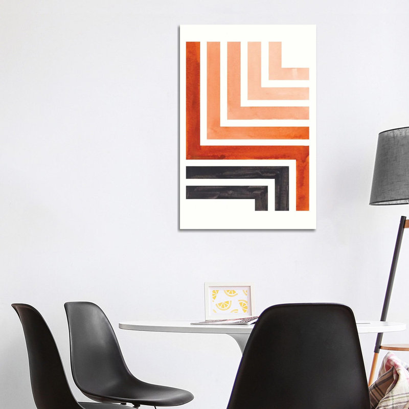 Burnt Sienna Aztec Pattern by EnShape - Wrapped Canvas Print, 101.6 cm H x 66.04 cm W x 3.175 cm D