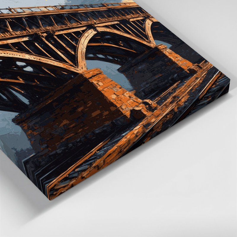 Art sur toile, pont de transport, H 20 po x l 24 po