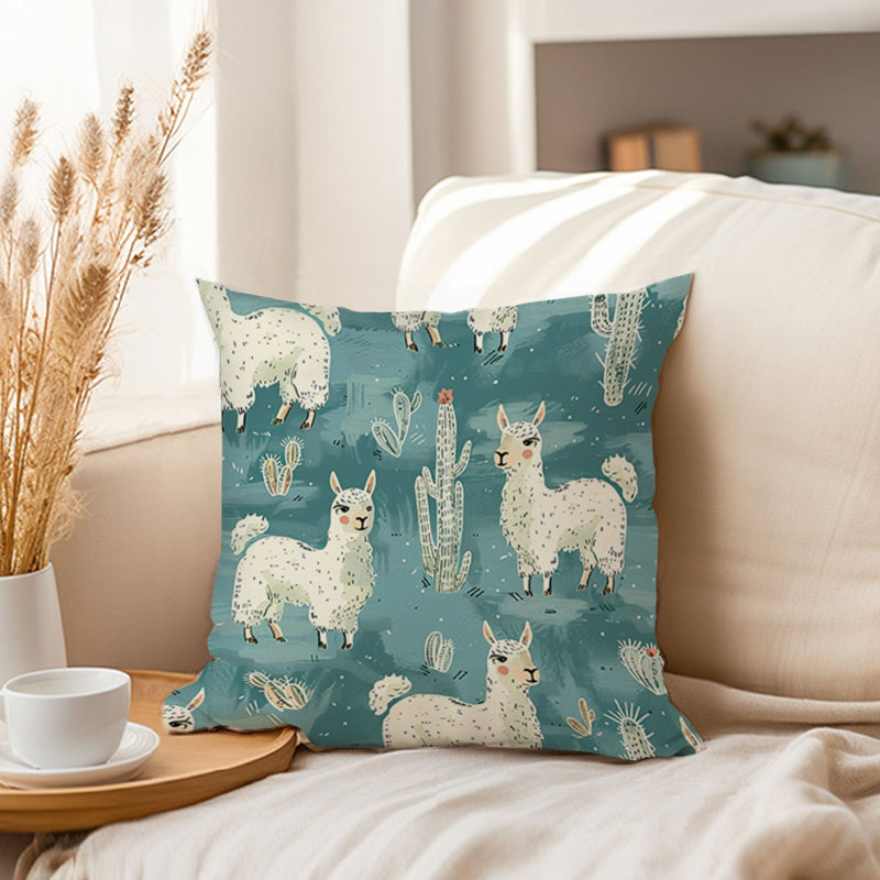 Animals Llama Pattern IV Modern, 16"H x 16"W